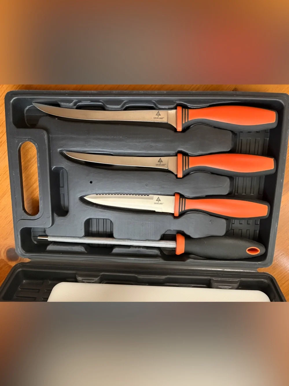 Greatland Fishing Knife Set 5-Piece Outdoor Fillet Knives Case Board